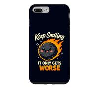 Custodia per iPhone 7 Plus/8 Plus Keep Smiling It Only Gets Worse Funny Meteor Citazione