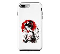 Custodia per iPhone 7 Plus/8 Plus Kitsune Spirit Woman Inchiostro Giapponese Ritratto Red Sun Art