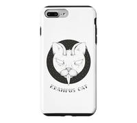 Custodia per iPhone 7 Plus/8 Plus Krampus Cat Horror Xmas Illustration Horned Cat w Tongue