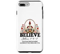 Custodia per iPhone 7 Plus/8 Plus La fede cristiana crede in Cristo Bella chiesa floreale