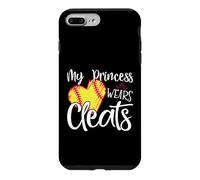 Custodia per iPhone 7 Plus/8 Plus La mia principessa indossa tacchetti softball mamma baseball papà regalo