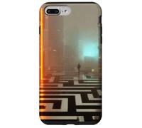 Custodia per iPhone 7 Plus/8 Plus La soglia al neon - Cyberpunk Dystopian City Art