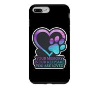 Custodia per iPhone 7 Plus/8 Plus La tua memoria è il nostro ricordo per animali domestici, gatti e cani, a forma di zampa a forma di cuore