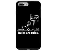 Custodia per iPhone 7 Plus/8 Plus Le regole sono regole divertenti Stickman segno lento lumaca gioco di parole
