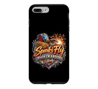 Custodia per iPhone 7 Plus/8 Plus Le scintille volano quando sono in giro divertente Saldatore Saldatore Umorismo