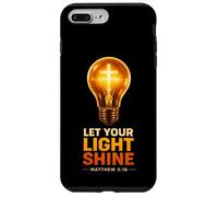 Custodia per iPhone 7 Plus/8 Plus Let Your Light Shine Matthew 5:16 - Lampadina a croce