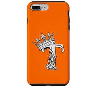 Custodia per iPhone 7 Plus/8 Plus Lettera T iniziale + corona arancione