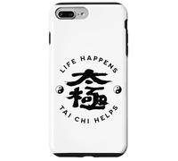 Custodia per iPhone 7 Plus/8 Plus Life Happens Tai Chi aiuta la calligrafia cinese Ying & Yang