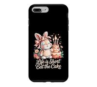 Custodia per iPhone 7 Plus/8 Plus Life is Short Eat The Cake - Simpatico coniglietto di compleanno