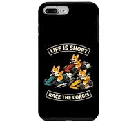 Custodia per iPhone 7 Plus/8 Plus Life Is Short Race The Corgis Funny Go Kart Racing Lifestyle