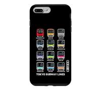 Custodia per iPhone 7 Plus/8 Plus Linee ferroviarie della metropolitana di Tokyo Kanji Marunouchi Ginza Hibiya Oedo