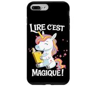 Custodia per iPhone 7 Plus/8 Plus Lire C Est Magique Licorne Lecture Enfants Francais