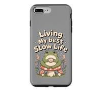 Custodia per iPhone 7 Plus/8 Plus Living My Best Slow Life, simpatica rana