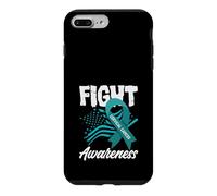Custodia per iPhone 7 Plus/8 Plus Lotta al cancro cervicale consapevolezza bandiera americana nastro verde acqua