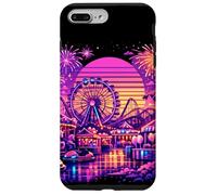 Custodia per iPhone 7 Plus/8 Plus Luna-Park Parco Divertimenti Vaporwave Parco a Tema Fiera