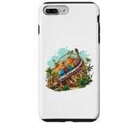 Custodia per iPhone 7 Plus/8 Plus Luna-Park Parco Tema Divertimenti Dinosauro Montagnes-Russe