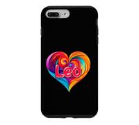 Custodia per iPhone 7 Plus/8 Plus Maglietta con scritta "I Heart Love Leo First Name", colorata