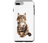 Custodia per iPhone 7 Plus/8 Plus Maine Coon Maine Coon Ritratto ad acquerello