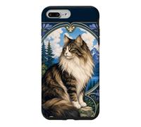 Custodia per iPhone 7 Plus/8 Plus Majestic Longhair Cat Montagna Art Nouveau