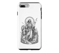 Custodia per iPhone 7 Plus/8 Plus Manannan, linea d'arte celtica del dio celtico delle onde sacre