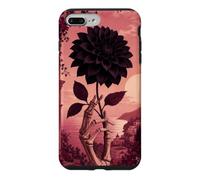 Custodia per iPhone 7 Plus/8 Plus Mano scheletro che tiene una dalia nera