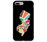 Custodia per iPhone 7 Plus/8 Plus Mappa Vintage del New Jersey con Design Colorato