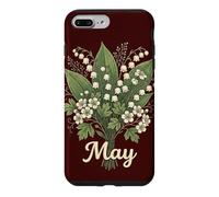 Custodia per iPhone 7 Plus/8 Plus May Birth Flower Lily of the Valley & Hawthorn Birthday