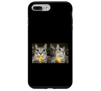 Custodia per iPhone 7 Plus/8 Plus Meme di Silly Staring Cat, divertente disegno felino