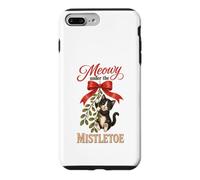 Custodia per iPhone 7 Plus/8 Plus Meowy Under The Mistletoe Cute Tuxedo Kitten Christmas