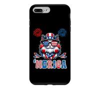 Custodia per iPhone 7 Plus/8 Plus Merica Usa American Flag Patriotic Happy 4th Of July Cat