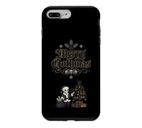 Custodia per iPhone 7 Plus/8 Plus Merry Gothmas Skeleton Babbo Natale morto albero gotico Natale