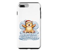 Custodia per iPhone 7 Plus/8 Plus Merry Kitty Christmas - Angelo con neve, adorabile per bambini e bambine