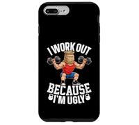 Custodia per iPhone 7 Plus/8 Plus Mi alleno perché sono brutto, divertente, umorismo, scherzo in palestra