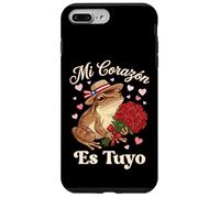 Custodia per iPhone 7 Plus/8 Plus Mi Corazón Es Tuyo Coquí Rana con Rose Boricua Valentine