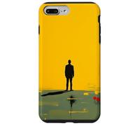 Custodia per iPhone 7 Plus/8 Plus Minimal Yellow Horizon Figura Solitaria Astratta Paesaggio Arte