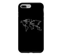 Custodia per iPhone 7 Plus/8 Plus Minimalist Globe World Map T-shirt Viaggiatore Grafica