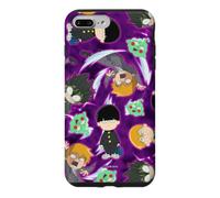 Custodia per iPhone 7 Plus/8 Plus Mob Psycho 100 Repeating Chibi Characters on Purple Anime