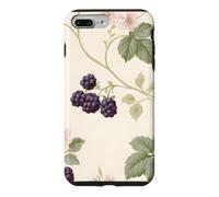 Custodia per iPhone 7 Plus/8 Plus Modello Cottagecore del fiore rosa del rovo della mora
