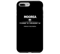 Custodia per iPhone 7 Plus/8 Plus Moorea Polinesia Francese Coordinate Isola Design