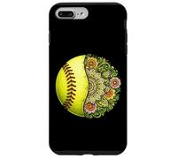 Custodia per iPhone 7 Plus/8 Plus Motivo floreale con mandala da softball, motivo Nature Naturecore