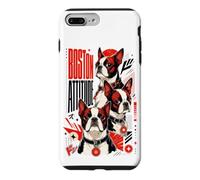 Custodia per iPhone 7 Plus/8 Plus Motivo per cani Boston Terrier Attitude Urban Kawaii