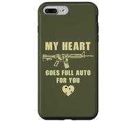 Custodia per iPhone 7 Plus/8 Plus My Heart Goes Full Auto For You - Funny Sarcastic Gun Humor