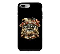 Custodia per iPhone 7 Plus/8 Plus My Service Americas Freedom Veteran Eagle Flag Patriots 1776