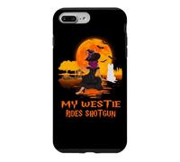 Custodia per iPhone 7 Plus/8 Plus My Westie Rides Shotgun Dog Witch Funny Halloween Costume