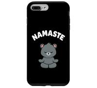 Custodia per iPhone 7 Plus/8 Plus Namaste, simpatico orso Kawaii per yoga, senza stress