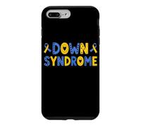 Custodia per iPhone 7 Plus/8 Plus Nastro giallo blu motivazionale per la consapevolezza della sindrome di Down