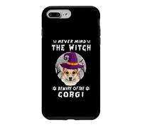 Custodia per iPhone 7 Plus/8 Plus Never Mind The Witch Beware Of Corgi Dog Halloween