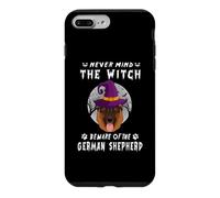 Custodia per iPhone 7 Plus/8 Plus Never Mind The Witch Beware Of German Shepherd Dog Halloween