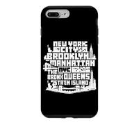 Custodia per iPhone 7 Plus/8 Plus New York City Skyline NYC Boroughs Brooklyn Manhattan