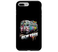 Custodia per iPhone 7 Plus/8 Plus New York Treno Graffiti Style NYC Metropolitana